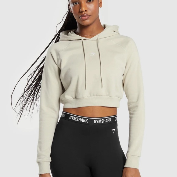 XS GYMSHARK TRAINING FLEECE CROPPED HOODIE - Picture 1 of 3